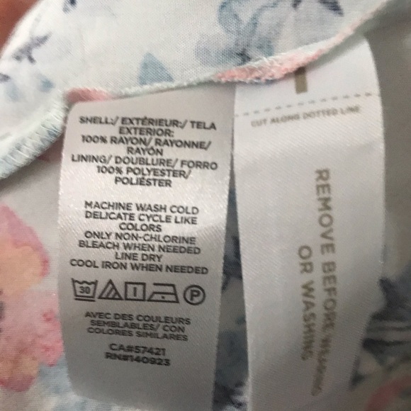 Loft Floral Tie Back Bell Sleeve Blue Breeze Mini Dress - Picture 10 of 11